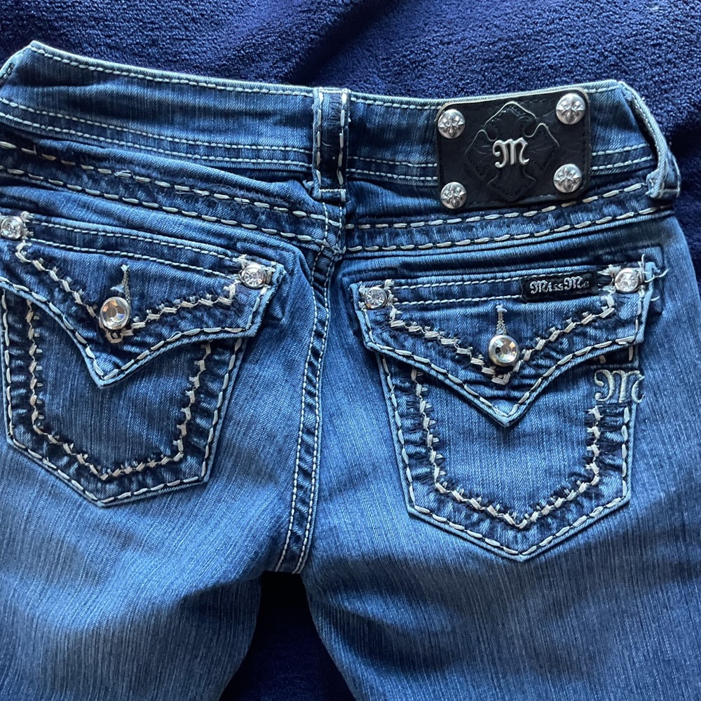 Miss Me Blue Women's Jeans with Embellished Pockets